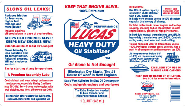 LUCAS Heavy Duty Oil Stabilizer - 1 Quart