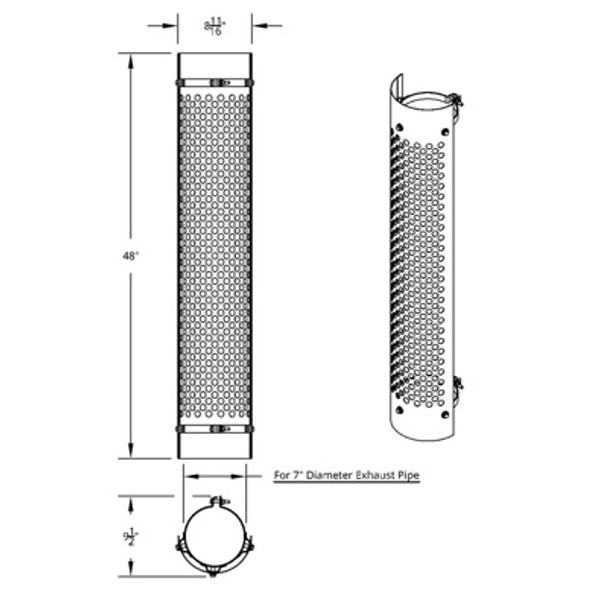 180° Stainless Steel 48" Round Cutout Exhaust Shield