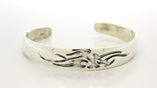 Vintage Bangle Bracelet Tribal Sterling .925 Flexible Unisex