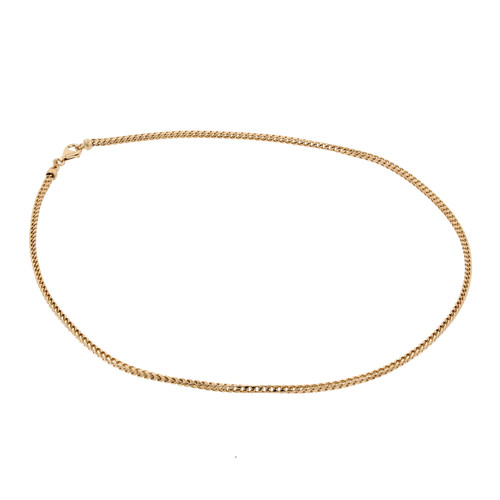 Franco Chain Necklace 14K Italian Yellow Gold 2.35 mm Wide 18.5" Unisex Estate