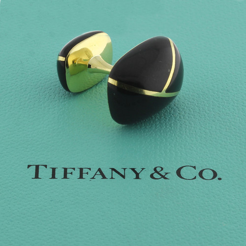 Men's Tiffany Co. 18K Yellow Gold & Black Onyx Cufflink Single Only