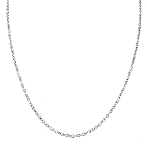 14K White Gold Cable Link Chain Necklace 14.5" 1.25 mm Thick Ladies Girls Estate