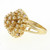 Vintage Fire Opal Gem Floral Statement Ring 14K Yellow Gold 1.47 TW Gems SZ 6.75