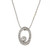 Diamond Oval Pendant 14K White Gold 1.50 CTW Round Diamond Bezel Estate