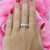 4-Row Diamond Accent Crossover Band Ring 14K White Gold 0.03 CTW Estate Size 7.5