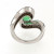 Sterling Silver Green & Black Stone Swirl Ring .925 Size 7