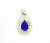 Sterling Silver Blue Gemstone Pendant .925 Pear Cut