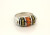 Sterling Silver Fashion Ring Glass Stones .925 Ladies Size 5.75 Enamel Accents