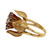 Floral Diamond & Sapphire Ring 18K Yellow Gold 1.00 CTW Size 4.5