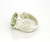 Vintage Large Green Gemstone Ring Oval & CZ Accents Sterling Silver Size 7.5
