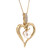Estate Open Heart Diamond & Pearl Pendant 14K Yellow Gold 0.20 CTW 1.35" Ladies