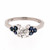 Diamond Solitaire Engagement Ring with Sapphire Accents 14K White Gold 0.75 CTW