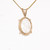14K Yellow Gold Oval Solitaire Cubic Zirconia Pendant 0.70" Vintage