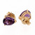 Gold Amethyst Stud Earrings 14K Yellow Gold 1.80 CTW Ladies Pear Cut Gemstones