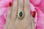 Vintage Jade Marquise Cut Gemstone Floral Ring 14K Yellow Gold Size 5 Estate