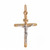 Religious Crucifix Cross Pendant Charm 10K Two-Tone Gold Unisex 1.40"