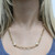 Estate 18K Yellow Gold Station Pearl Chain Necklace 22" Vintage