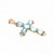 Blue Topaz Cross Pendant Charm 14K Yellow Gold 3.48 CTW Religious Estate 1.30"