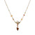 14K Two-Tone Multi Gemstone & Pearl Fairy Pendant Necklace 18.5"