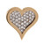 Estate Cluster Cubic Zirconia Heart Ladies Pendant 14K Two-Tone Gold 1.05"
