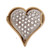 Estate Cluster Cubic Zirconia Heart Ladies Pendant 14K Two-Tone Gold 1.05"