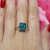 Vintage Emerald Cut Blue Topaz Gemstone Statement Ring 14K Yellow Gold Size 8