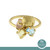 Nanis Bonbon Multi-Gemstone Ring 18K Yellow Gold Quartz Blue Topaz Citrine 5.75