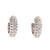 Estate Round Huggie Hoop Diamond Earrings 18K White Gold Filigree 0.15 CTW 0.60"