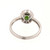 Green Tourmaline Cubic Zirconia Halo Ring Sterling Silver .925 Size 7.25