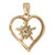 Estate Open Heart Diamond Pendant 10K Yellow Gold 0.20 CTW 0.80"
