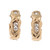 Diamond Huggie Hoop Earrings 14K Yellow Gold X Design 0.25 CTW Round Dia 0.50"