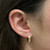 Diamond Huggie Hoop Earrings 14K Yellow Gold X Design 0.25 CTW Round Dia 0.50"