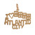 I Love Atlantic City Charm Pendant 14K Yellow Gold Unisex Estate 0.85"