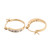 Estate Round Huggie Hoop Diamond Earrings 10K Two-Tone Gold 0.20 CTW 0.60"