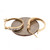 Estate Round Huggie Hoop Diamond Earrings 10K Two-Tone Gold 0.20 CTW 0.60"