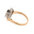 Estate Diamond Swirl Ring 14K Two-Tone Brushed Gold 0.45 CTW Size 6.75 Vintage