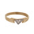 3-Stone Triangular Band Ring 18K Two-Tone Gold CZ Accents Unisex Estate SZ 7