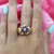 Ruby Diamond Signet Flower Ring 14K Two-Tone Gold 1.08 CTW Estate SZ 10