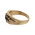 3-Stone Quartz & Topaz Gemstone Ring 14K Brushed Yellow Gold SZ 6.5 Estate