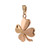 Four Leaf Clover Diamond Pendant Charm 14K Yellow Gold 0.03 TW 0.80" Estate