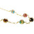 Estate Acrylic Colored Beads 14K Yellow Gold Chain Necklace Gold Flecks 17"