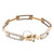 Rectangle Bar Link Diamond Bracelet 14K Two -Tone Gold 3.00 CTW 6.75" Estate