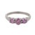 3-Stone Pink Topaz Diamond Accented Ring 10K White Gold 0.64 CTW SZ 7 Estate