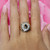 Sapphire Diamond Halo Ring 18K Two-Tone Gold 0.65 CTW SZ 9.5 Unisex Estate