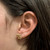 Bow Stud Earrings 18K Yellow Gold Butterfly Backs Estate 0.35" Ladies Girls