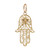 Religious Filigree Hamsa Chai Pendant 14K Yellow Gold Large Size 1.25" Estate