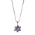 Tanzanite Diamond Flower Pendant Snake Chain Necklace 14K White Gold 18.75"