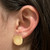 18K Yellow Gold Ball Clip On Earrings 18 mm Round Non-Pierced Ears Unisex Estate