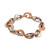 Fancy Oval Link Chain Bracelet 18K Two-Tone Gold Chunky 8.25" Unisex Estate