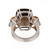 Smoky Quartz Citrine Topaz Gemstone Statement Ring 14K White Gold SZ 6.5 Estate